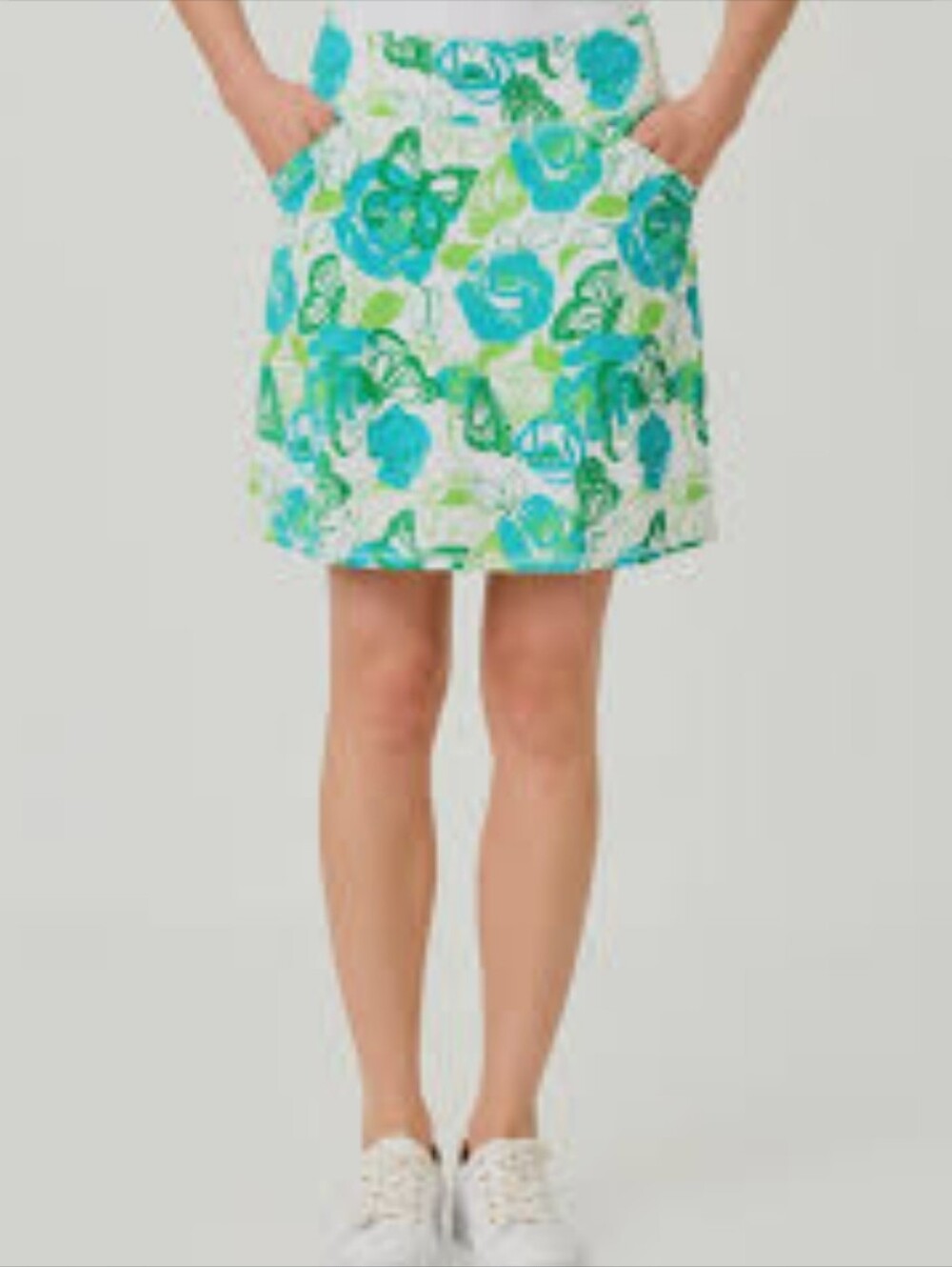 Lilly Pulitzer Turquoise & Green Floral Butterfly Mini Skirt